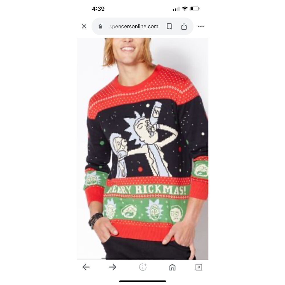Rick and Morty Ugly Christmas Sweater Merry Rickmas XL Ripple Junction